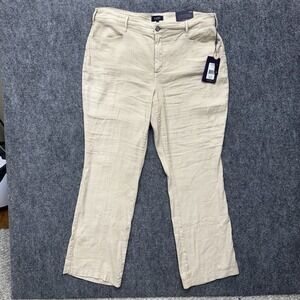 NYDJ linen blend trouser pants women's size 14W straight 36x32